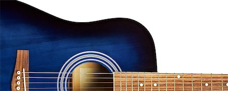 simsearch:400-05352838,k - blue acoustic guitar isolated on white background Photographie de stock - Aubaine LD & Abonnement, Code: 400-06761945