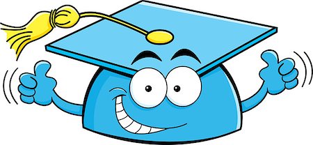 Cartoon illustration of a graduation cap giving thumbs up. Stock Photo - Budget Royalty-Free & Subscription, Code: 400-06762134