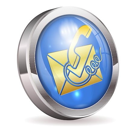 simsearch:400-08291045,k - 3D Circle Button with Telephone and Envelope Icon Contact Us, vector illustration Foto de stock - Royalty-Free Super Valor e Assinatura, Número: 400-06762614