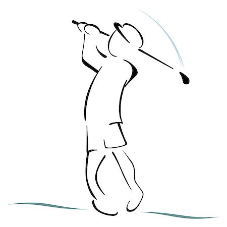 Illustration of man playing in golf Stock Photo - Budget Royalty-Free & Subscription, Code: 400-06762639