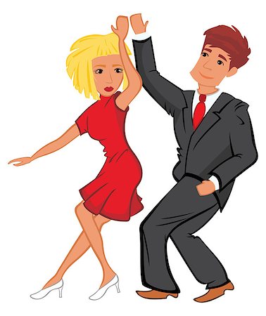 Illustration of elegance couple dancing Twist Stock Photo - Budget Royalty-Free & Subscription, Code: 400-06762630