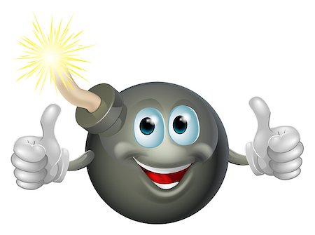 Drawing of a cartoon cherry bomb man smiling and giving a double thumbs up Stock Photo - Budget Royalty-Free & Subscription, Code: 400-06762918