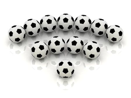 simsearch:400-04321465,k - RSS sign of soccer balls: 3D rendered Illustration Stock Photo - Budget Royalty-Free & Subscription, Code: 400-06763079