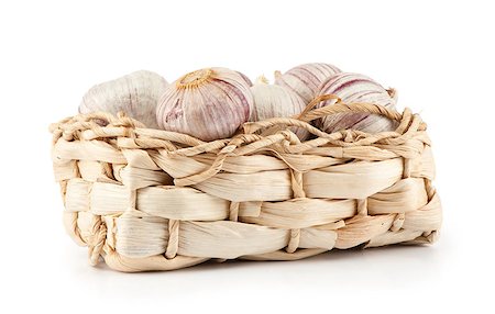 simsearch:400-04393618,k - fresh garlic in a basket isolated on white Foto de stock - Royalty-Free Super Valor e Assinatura, Número: 400-06763148