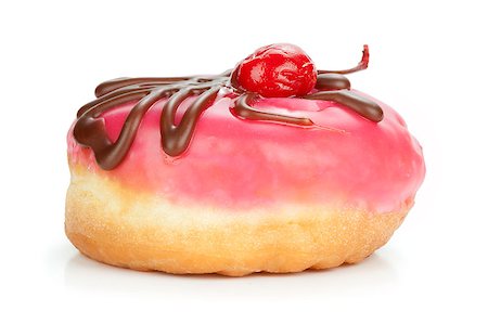 simsearch:400-04870223,k - sweet pink doughnut isolated on white background Foto de stock - Royalty-Free Super Valor e Assinatura, Número: 400-06763151