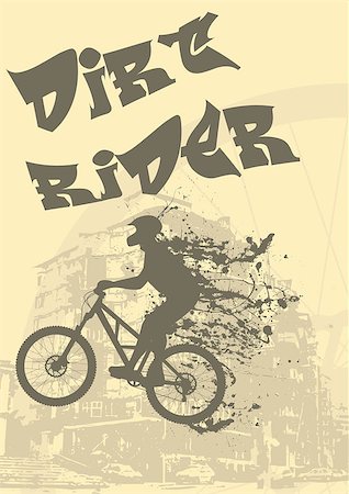 Abstract vector illustration of a biker with ink splash and text dirt rider Foto de stock - Royalty-Free Super Valor e Assinatura, Número: 400-06763337