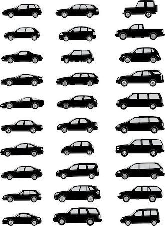 Vector pack with various car silhouettes Foto de stock - Royalty-Free Super Valor e Assinatura, Número: 400-06763338