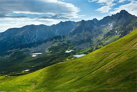 simsearch:400-07096024,k - Tatra Mountain, Poland, view to Valley Gasienicowa, group of glacial lakes and Swinica mount Stock Photo - Budget Royalty-Free & Subscription, Code: 400-06763463