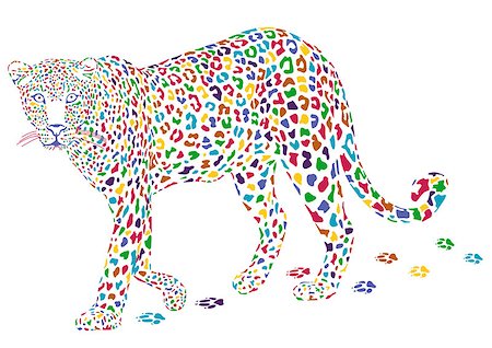 colorful leopard Stock Photo - Budget Royalty-Free & Subscription, Code: 400-06763532