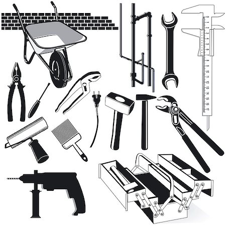 simsearch:400-04121750,k - Working tools set Stock Photo - Budget Royalty-Free & Subscription, Code: 400-06763586