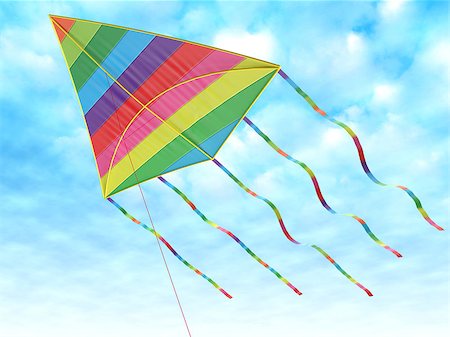 Children's toy - a kite against the sky Stock Photo - Budget Royalty-Free & Subscription, Code: 400-06770150