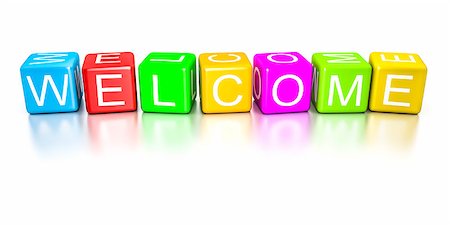 simsearch:400-07893434,k - An image of a colorful welcome dice banner Foto de stock - Super Valor sin royalties y Suscripción, Código: 400-06770268