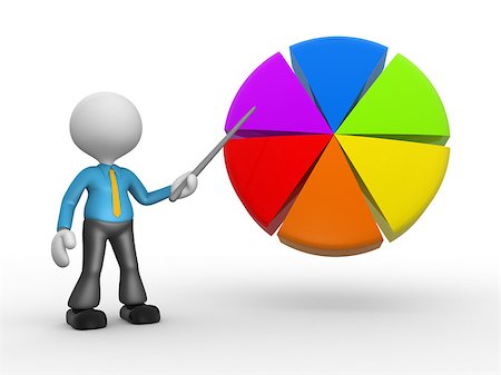 simsearch:400-06952064,k - 3d people - man, person pointing a pie chart. Stockbilder - Microstock & Abonnement, Bildnummer: 400-06770622