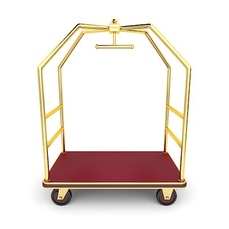 simsearch:400-07262064,k - Luggage cart on white background Stock Photo - Budget Royalty-Free & Subscription, Code: 400-06770670