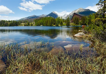 Strbske Pleso spring view with mountain lake  (Slovakia) Stock Photo - Budget Royalty-Free & Subscription, Code: 400-06770701