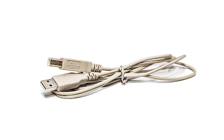 Usb cable for peripheral devices, isolated on white background Photographie de stock - Aubaine LD & Abonnement, Code: 400-06770731
