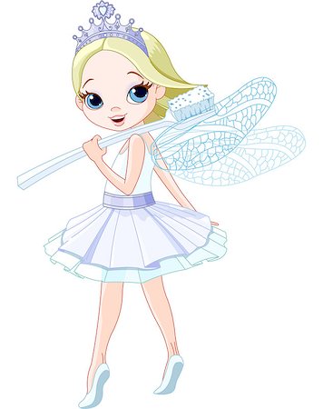 Cute smiling tooth fairy with toothbrush. Photographie de stock - Aubaine LD & Abonnement, Code: 400-06770744