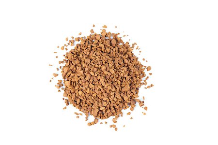 Instant coffee granules isolated on white background Stock Photo - Budget Royalty-Free & Subscription, Code: 400-06770867