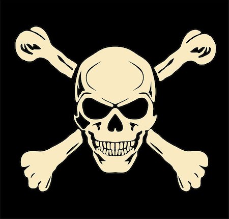 simsearch:400-07034577,k - Vector. Evil skull with bones. Warning sign Stock Photo - Budget Royalty-Free & Subscription, Code: 400-06770905