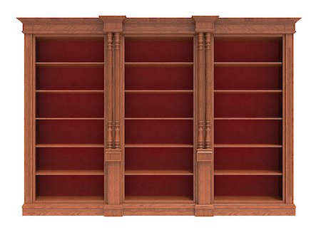 Wooden wardrobe with shelves on a white background Stock Photo - Budget Royalty-Free & Subscription, Code: 400-06771060