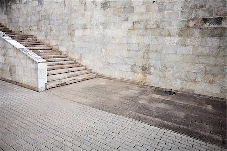 Aged wall with stairs detail Stock Photo - Budget Royalty-Free & Subscription, Code: 400-06771063