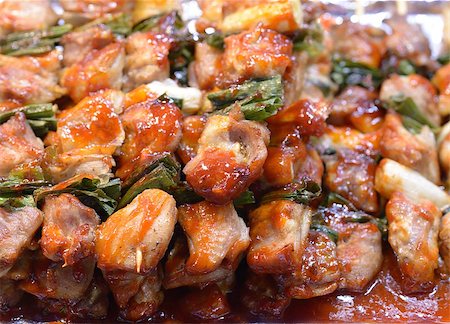 Dakkochi chicken skewers marinated in sauce Stock Photo - Budget Royalty-Free & Subscription, Code: 400-06771080