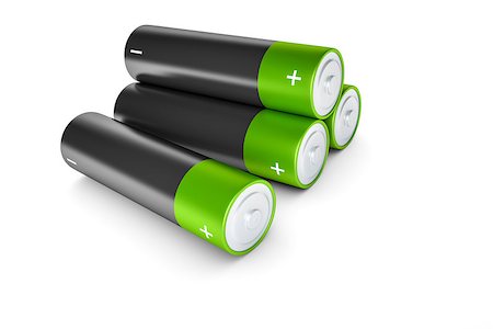 simsearch:400-06109171,k - An image of four black and green batteries Stock Photo - Budget Royalty-Free & Subscription, Code: 400-06771269