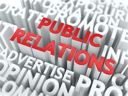 public market - Public Relations (PR) Concept. The Word of Red Color Located over Text of White Color. Stockbilder - Microstock & Abonnement, Bildnummer: 400-06771456