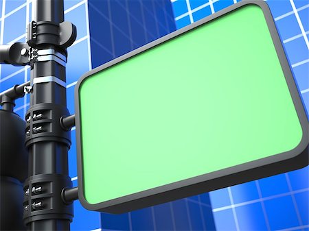 simsearch:400-04307269,k - Blank Green Raodsign on Blue Background for Your Advertisement. Photographie de stock - Aubaine LD & Abonnement, Code: 400-06771673