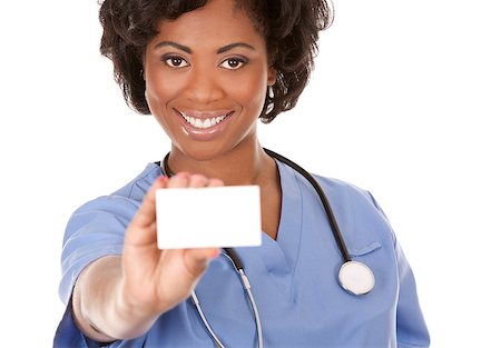 black nurse wearing scrubs on white isolated background Stock Photo - Budget Royalty-Free & Subscription, Code: 400-06771819