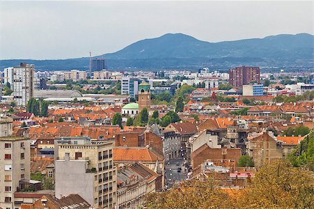 simsearch:400-07326929,k - Capital of Croatia Zagreb western part aerial panorama Photographie de stock - Aubaine LD & Abonnement, Code: 400-06771898