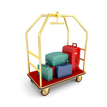 simsearch:400-07262064,k - Luggage cart full with suitcases and bags Stock Photo - Budget Royalty-Free & Subscription, Code: 400-06771907
