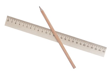 simsearch:400-05294430,k - pure wood pencil and ruler, isolated on white background Stock Photo - Budget Royalty-Free & Subscription, Code: 400-06771967