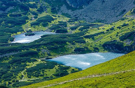 simsearch:400-06748383,k - Tatra Mountain, Poland, view to Valley Gasienicowa  and group of glacial lakes Fotografie stock - Microstock e Abbonamento, Codice: 400-06772077