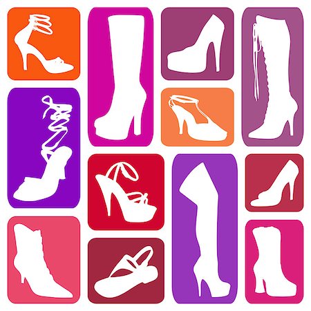 simsearch:400-06640545,k - Wallpaper with women s shoes in colorful rectangles Stock Photo - Budget Royalty-Free & Subscription, Code: 400-06772135