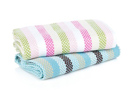 simsearch:400-04799995,k - Kitchen towels. Isolated on white background Foto de stock - Super Valor sin royalties y Suscripción, Código: 400-06772197