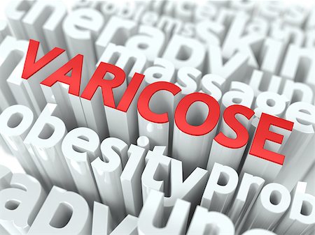 Varicose - Wordcloud Medical Concept. The Word in Red Color, Surrounded by a Cloud of Words Gray. Stock Photo - Budget Royalty-Free & Subscription, Code: 400-06772249