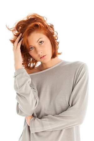 simsearch:400-07712720,k - beautiful redhead on white Stockbilder - Microstock & Abonnement, Bildnummer: 400-06772752