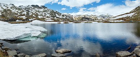 Spring alps mountain lake Lago della Piazza (Switzerland, Passo del San Gottardo) Stock Photo - Budget Royalty-Free & Subscription, Code: 400-06772887