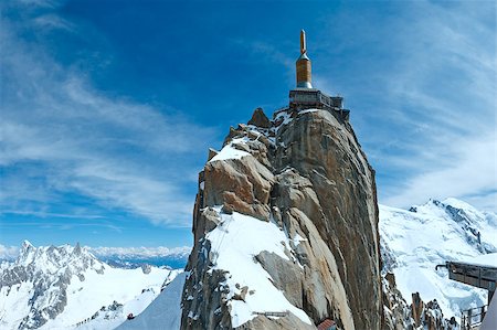 The mountain top station of the Aiguille du Midi in Chamonix, France.All people are unrecognizable. Stock Photo - Budget Royalty-Free & Subscription, Code: 400-06772883