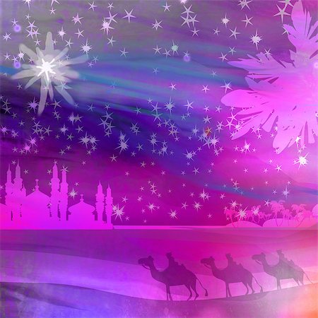 simsearch:400-07056521,k - Classic three magic scene and shining star of Bethlehem Foto de stock - Royalty-Free Super Valor e Assinatura, Número: 400-06787046