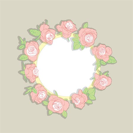 simsearch:400-04852340,k - Hand drawn roses, rococo retro revival style illustration of a card with blank space for your text Photographie de stock - Aubaine LD & Abonnement, Code: 400-06787448