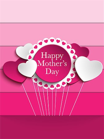 Vector - Happy Mother Day Heart Tag Background Stock Photo - Budget Royalty-Free & Subscription, Code: 400-06787530