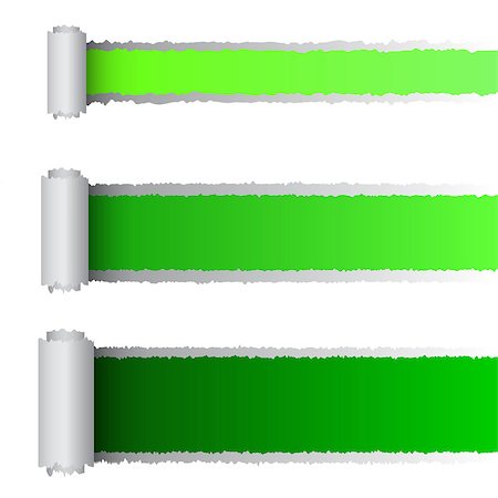 simsearch:400-04270286,k - Vector tear paper in green color, eps10 illustration Photographie de stock - Aubaine LD & Abonnement, Code: 400-06787555