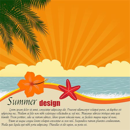 palm beach island florida - Summer design poster with space for your text, vector illustration Stock Photo - Budget Royalty-Free & Subscription, Code: 400-06787569