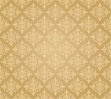 simsearch:400-07657360,k - Seamless golden floral wallpaper diamond pattern. This image is a vector illustration. Foto de stock - Super Valor sin royalties y Suscripción, Código: 400-06787574