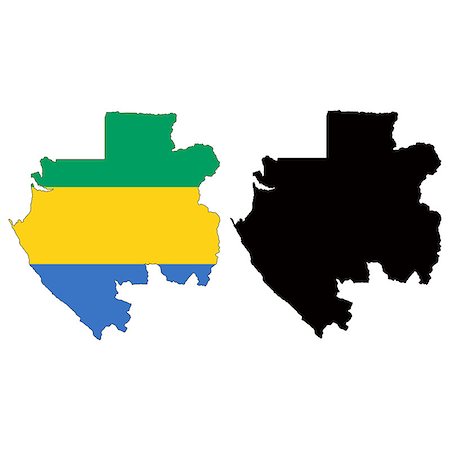 Vector illustration map and flag of Gabon. Photographie de stock - Aubaine LD & Abonnement, Code: 400-06787622