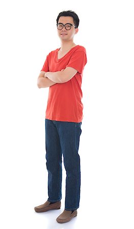casual asian chinese man in full body with isolated white background Stock Photo - Budget Royalty-Free & Subscription, Code: 400-06787973