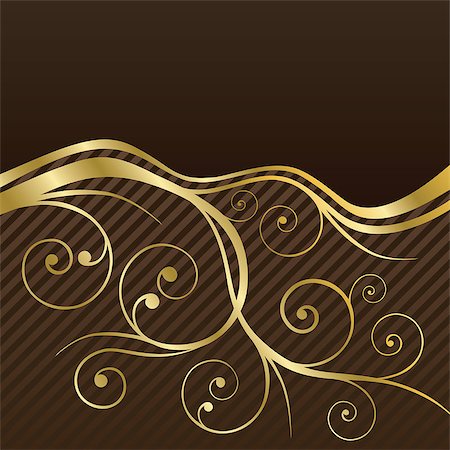 Brown and gold swirls coffee or restaurant menu cover. This image is a vector illustration. Stock Photo - Budget Royalty-Free & Subscription, Code: 400-06788501