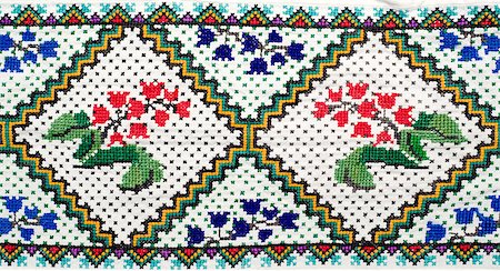 simsearch:400-05132616,k - embroidered good by cross-stitch pattern. ukrainian ethnic ornament Foto de stock - Super Valor sin royalties y Suscripción, Código: 400-06788626